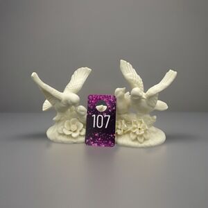 White Doves Bisque Porcelain Set Of 2 Love Birds‎